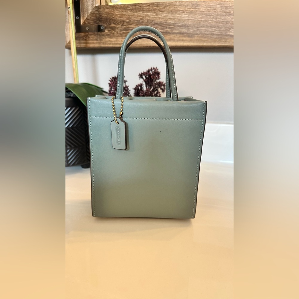 NWOT - Coach Teal Mini Tote Bag with Crossbody Strap